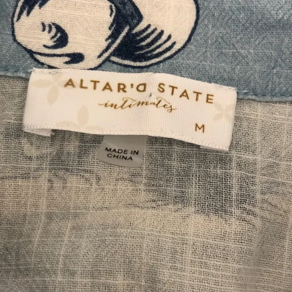 Altar'd State Blue Pajama short set horse cowboy rodeo cactus western adorable M - Picture 2 of 6